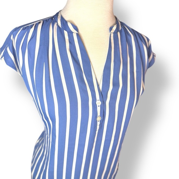Banana Republic Blue and White Striped Blouse - Picture 2 of 5